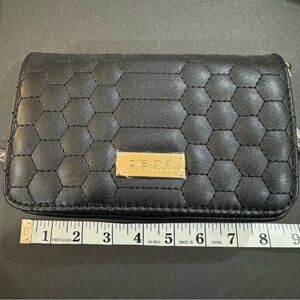 “Bebe” Elegant Black Quilted Crossbody Bag with Gold Accents
